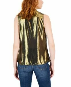 Alternative view of INC International Concepts Women's Metallic Cowlneck Sleeveless Top, Created For Macy's