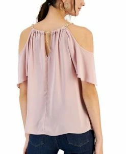 Alternative view of INC International Concepts Women's Cold-Shoulder Chain Halter Top, Created For Macy's