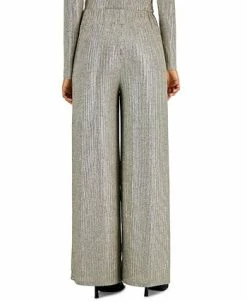 Alternative view of INC International Concepts Women's Metallic Wide-Leg High Rise Pull-On Pants, Created For Macy's