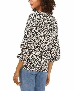 Alternative view of Vince Camuto Women's Smocked Cuff Etched Geo Blouse