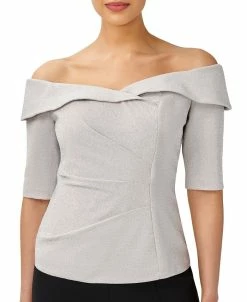 Adrianna Papell Women's Ruched Off-The-Shoulder Top