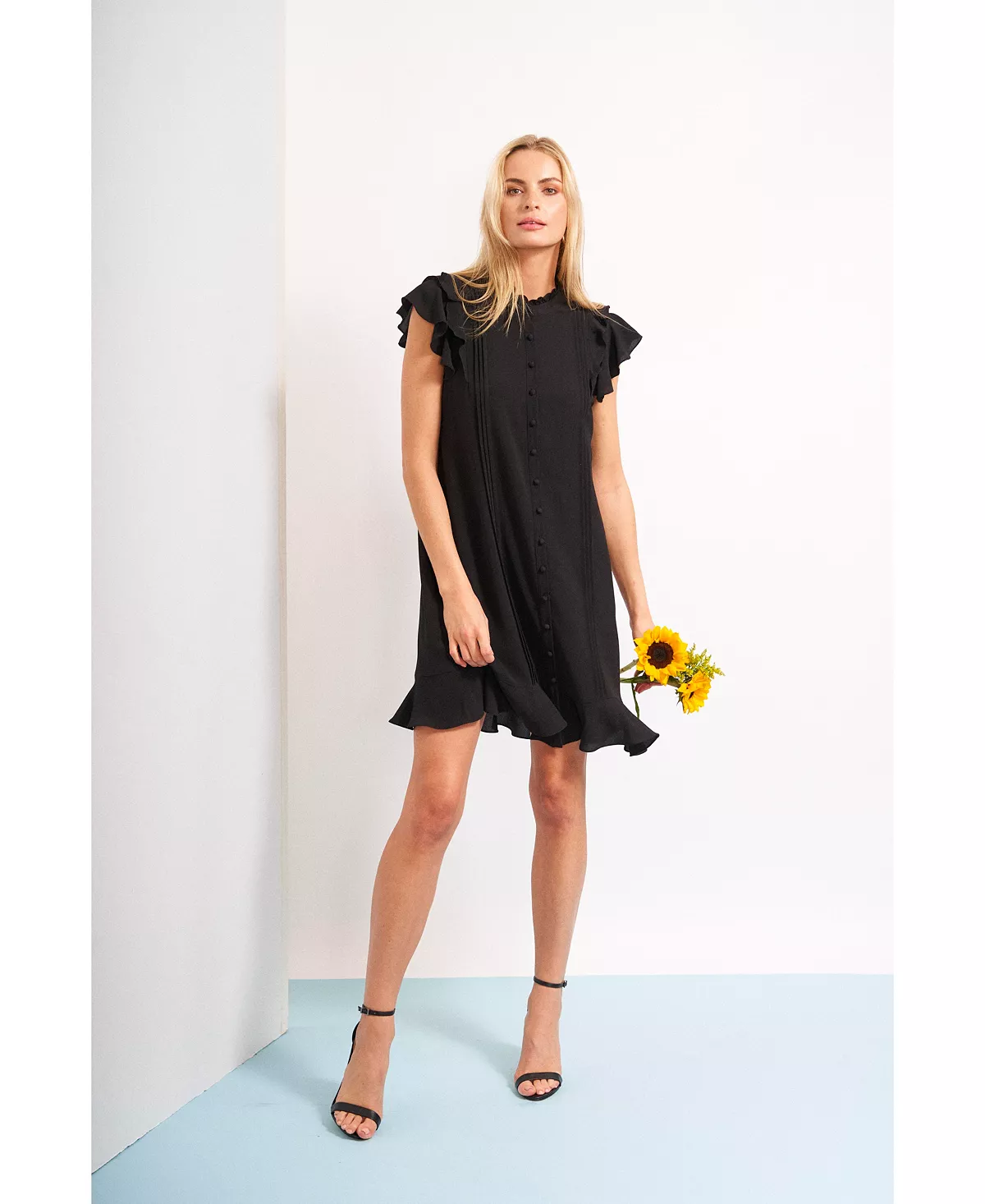 CeCe Women's Pintuck Button Front Dress 4 CeCe Women's Pintuck Button Front Dress - Image 4