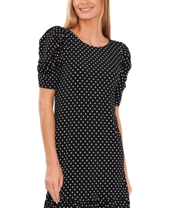CeCe Women's Printed Ruched Sleeve Dress -Anne Klein Sales Store 22295559 fpx