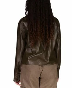 Sanctuary Women's Faux-Leather Pocket Shirt 5 Sanctuary Women's Faux-Leather Pocket Shirt -Anne Klein Sales Store 22297529 fpx