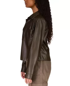 Sanctuary Women's Faux-Leather Pocket Shirt 6 Sanctuary Women's Faux-Leather Pocket Shirt -Anne Klein Sales Store 22297532 fpx