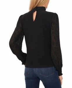 CeCe Women's Floral-Jacquard Long-Sleeve Knit Top 5 CeCe Women's Floral-Jacquard Long-Sleeve Knit Top -Anne Klein Sales Store 22336588 fpx