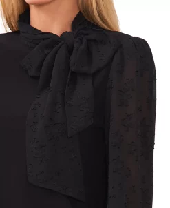CeCe Women's Floral-Jacquard Long-Sleeve Knit Top 6 CeCe Women's Floral-Jacquard Long-Sleeve Knit Top -Anne Klein Sales Store 22336591 fpx