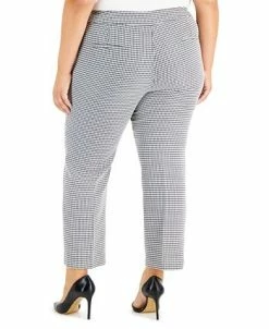 Alternative view of Kasper Plus Size Houndstooth Mid-Rise Slim-Leg Pants