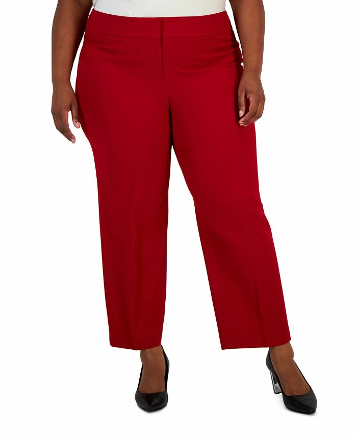 Kasper Plus Size Mid-Rise Straight-Ankle Faux-Pocket Pants 1 Kasper Plus Size Mid-Rise Straight-Ankle Faux-Pocket Pants