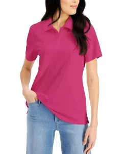 Karen Scott Cotton Short Sleeve Polo Shirt, Created For Macy's -Anne Klein Sales Store 22345500 fpx