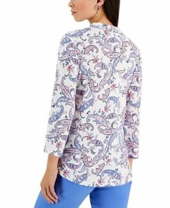Alternative view of Charter Club Women's Paisley-Print V-Neck Knit Top, Created For Macy's