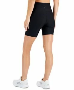 Alternative view of ID Ideology Women's Ribbed Solid Bike Shorts, Created For Macy's