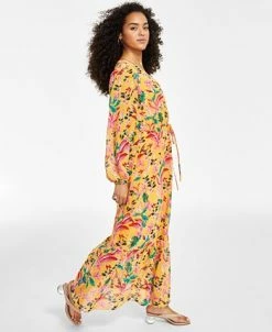 Bar III Women's Printed Chiffon Maxi Dress, Created For Macy's -Anne Klein Sales Store 22408127 fpx