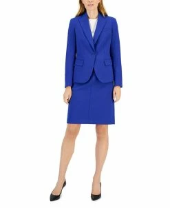 Anne Klein Executive Collection Single-Button A-Line Skirt Suit, Created For Macy's
