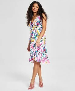 Bar III Women's Sleeveless Midi Wrap Ruffle Dress, Created For Macy's