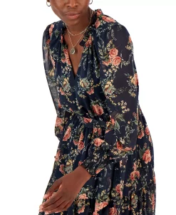 INC International Concepts Hiffon Printed Blouson-Sleeve Fit & Flare Dress, Created For Macy's 8 INC International Concepts Hiffon Printed Blouson-Sleeve Fit & Flare Dress, Created For Macy's -Anne Klein Sales Store 22439888 fpx