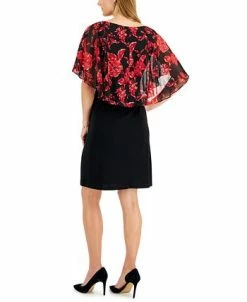 Alternative view of Connected Printed Popover-Cape A-Line Dress
