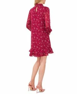 Alternative view of CeCe Women's Smocked Neck Bottom Flounce Long Sleeve Dress