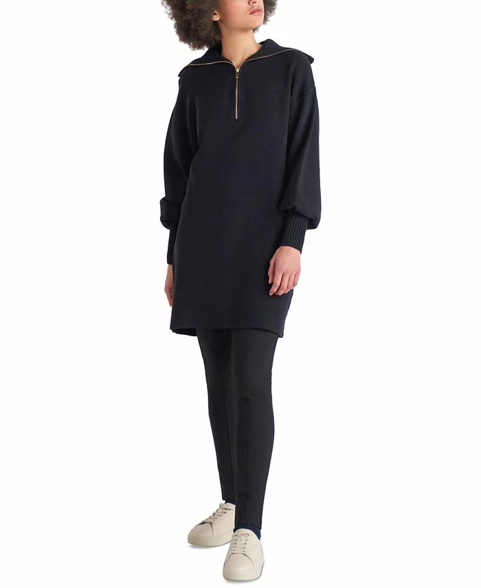 Black Tape Women's Long Sleeve Zip-Neck Sweater Dress 1 Black Tape Women's Long Sleeve Zip-Neck Sweater Dress