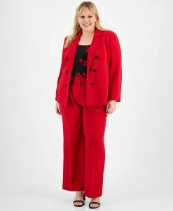 Bar III Plus Size Faux Double-Breasted Blazer, Camisole & Pants, Created For Macy's