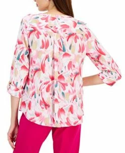 Alternative view of JM Collection Women's Monet Mirage Printed Utility Top, Created For Macy's