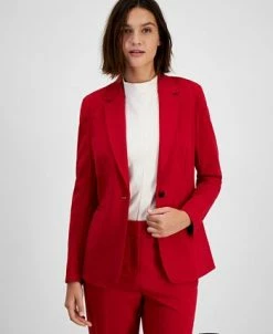 Alternative view of Bar III Women's Compression Single-Button Blazer, Created For Macy's