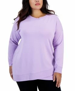 ID Ideology Plus Size Crossover-Hem Sweatshirt, Created For Macy's
