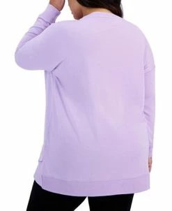 Alternative view of ID Ideology Plus Size Crossover-Hem Sweatshirt, Created For Macy's