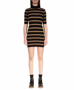 Sanctuary Women's Easy-Rib Mock-Neck Striped Mini Dress