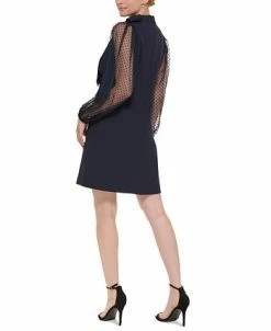 Alternative view of Vince Camuto Mesh Dot Sleeve Shift Dress