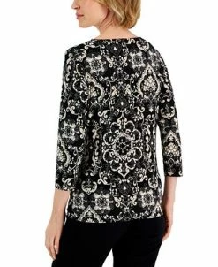 JM Collection Women's Elegant Chapel Jacquard Top, Created For Macy's 6 JM Collection Women's Elegant Chapel Jacquard Top, Created For Macy's -Anne Klein Sales Store 22576978 fpx