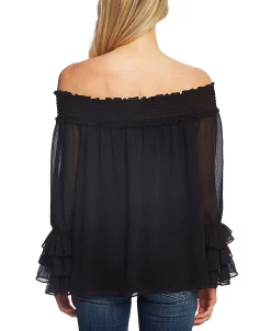 Alternative view of CeCe Smocked Off-The-Shoulder Top