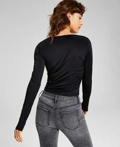 Alternative view of And Now This Women's Square-Neck Long-Sleeve Keyhole Top