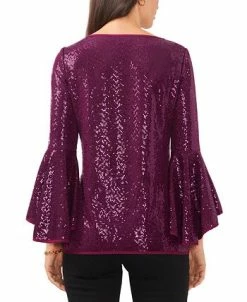 Vince Camuto Metallic Knit Flutter Sleeve Top 9 Vince Camuto Metallic Knit Flutter Sleeve Top -Anne Klein Sales Store 22599718 fpx