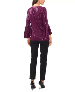 Vince Camuto Metallic Knit Flutter Sleeve Top 11 Vince Camuto Metallic Knit Flutter Sleeve Top -Anne Klein Sales Store 22599720 fpx