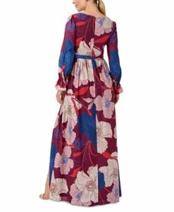 Alternative view of Adrianna Papell Women's Printed Tie-Waist Long-Sleeve Dress