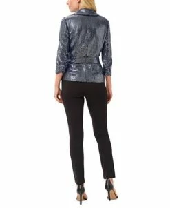 Alternative view of Adrianna Papell Women's Metallic Knit Wrap Top