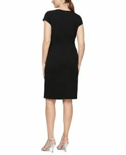 Alternative view of SL Fashions Equinned-Lace-Panel Sheath Dress