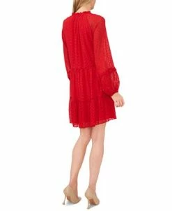 Alternative view of CeCe Women's Long Sleeve Tiered Clip-Dot Babydoll Dress