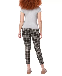 Alternative view of Black Tape Women's Check Pull-On Cropped-Ankle Trousers