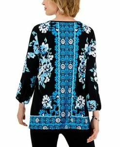 Alternative view of JM Collection Women's Navarro Way Split-Neck Tunic, Created For Macy's