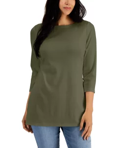 Karen Scott Boat-Neck 3/4-Sleeve Top, Created For Macy's 16 Karen Scott Boat-Neck 3/4-Sleeve Top, Created For Macy's -Anne Klein Sales Store 22721864 fpx