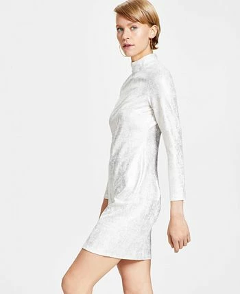 Bar III Women's Metallic Mock-Turtleneck Sheath Dress, Created For Macy's 3 Bar III Women's Metallic Mock-Turtleneck Sheath Dress, Created For Macy's - Image 3