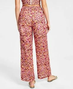 Bar III Women's Printed Wide-Leg Smocked-Waist Pull-On Pants, Created For Macy's -Anne Klein Sales Store 22724988 fpx