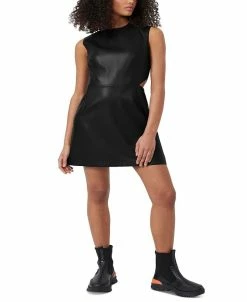 French Connection Women's Crolenda Faux-Leather Cutout Dress