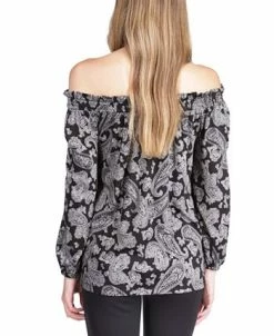 Michael Kors Women's Paisley Off-The-Shoulder Top -Anne Klein Sales Store 22732682 fpx