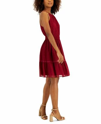 INC International Concepts Women's Clip-Dot Tiered Halter Mini Dress, Created For Macy's 3 INC International Concepts Women's Clip-Dot Tiered Halter Mini Dress, Created For Macy's - Image 3