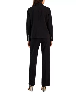 Alternative view of Kasper Women's One-Button Blazer, Tie-Front Blouse, & Pull-On Pants