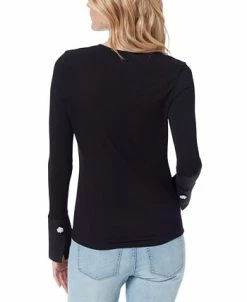 Alternative view of Sam Edelman Layla Solid Long Sleeve Poplin Cuff Top