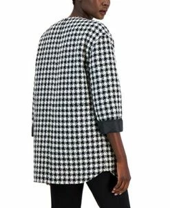Alternative view of Anne Klein Women's Houndstooth Quilted Snap-Front Jacket